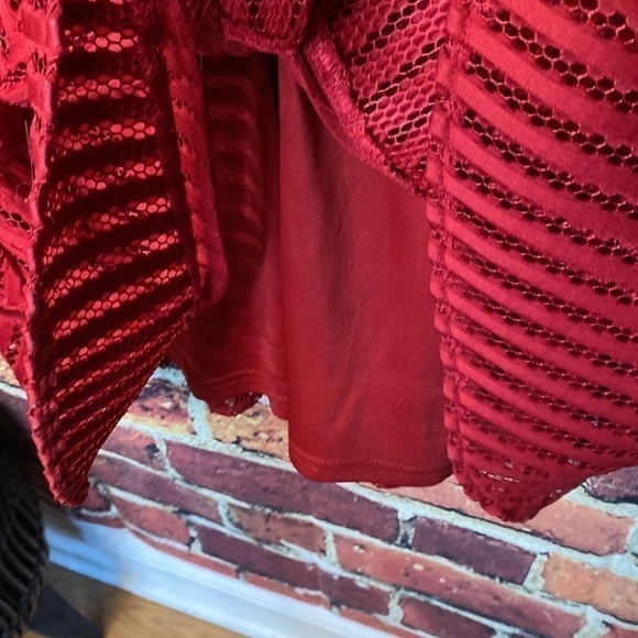 She + Sky Red Fit & Flare Skater Laser Cut Dress Size M - Picture 13 of 13